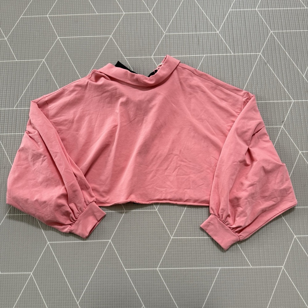 NEW‎ Neiman Marcus Lumie Sweatshirt Size M Cropped Collar Back Bow